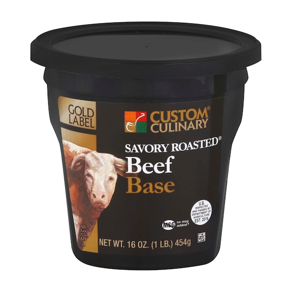 Gold Label No MSG Added Savory Roasted Beef Base Paste 1lbs Tub, PK6